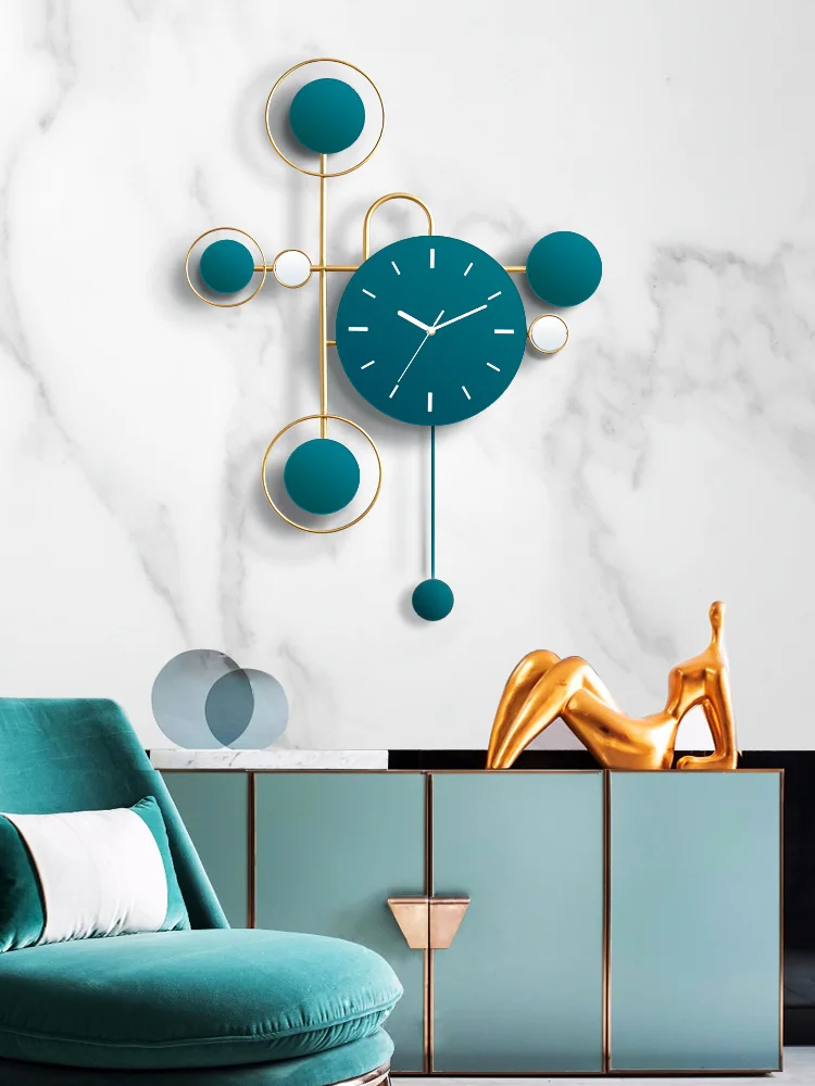 

Green Creative Luxury European Style Wall Clock Minimalist Bedroom Wall Clock Modern Design Silent Horloge Home Decor BD50WC