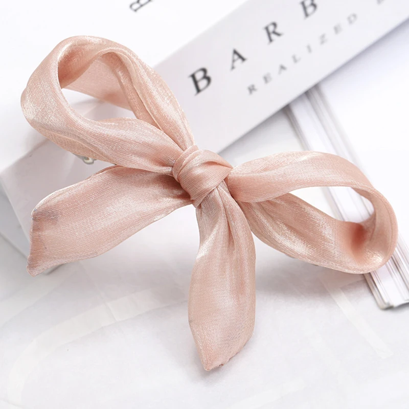 Корейский стиль новый бант Vogue двухслойная шелковая шпилька Han тип газовая