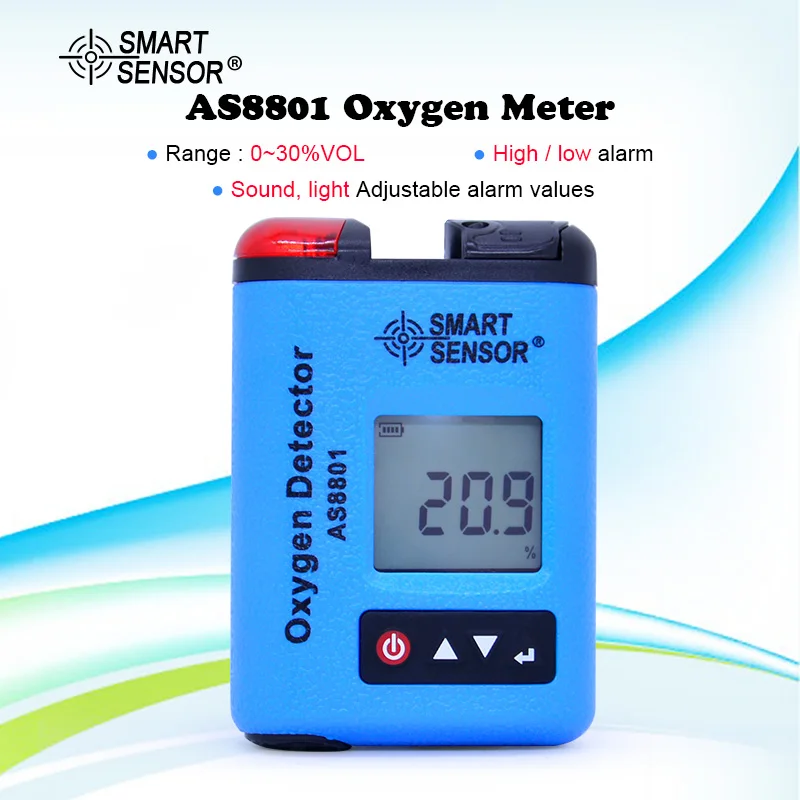 AS8801 портативный автомобильный измеритель кислорода O2 детектор утечки газа