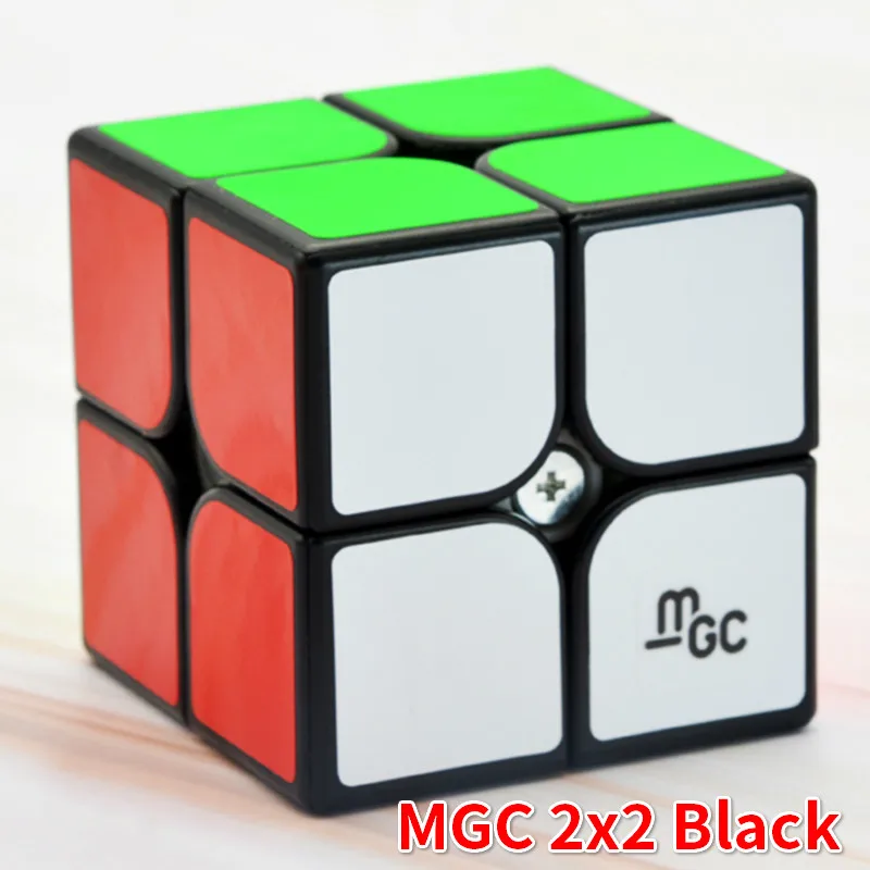 MGC 2x2 Black Yongjun MGC V1 черный 3x3x3 Магнитный V2 M Stickerless MGC 2x2x2Magic Cube Puzzle для начинающих профессиональные игрушки для детей - Цвет: MGC 2x2 Black