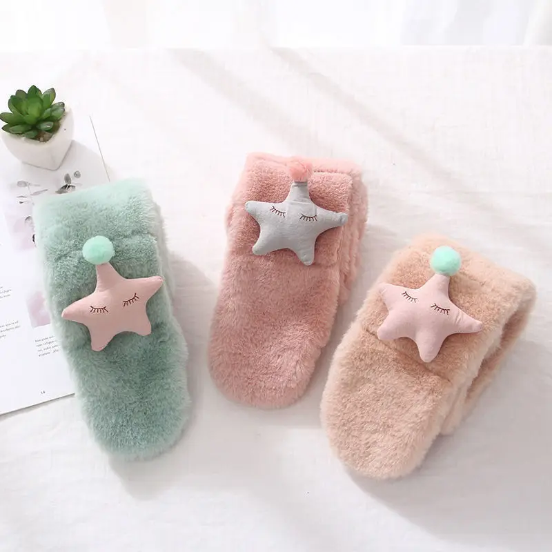 VFOCHI 2021 Boy Girl Scarf Winter Plush Parent-child Thick Children Warm 80*10CM Solid Unisex Baby Scarves | Детская одежда и