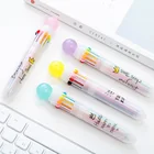 Ручка шариковая разноцветная 10 цветов в одном наборе, креативные милые Канцтовары для письма, школы и офиса