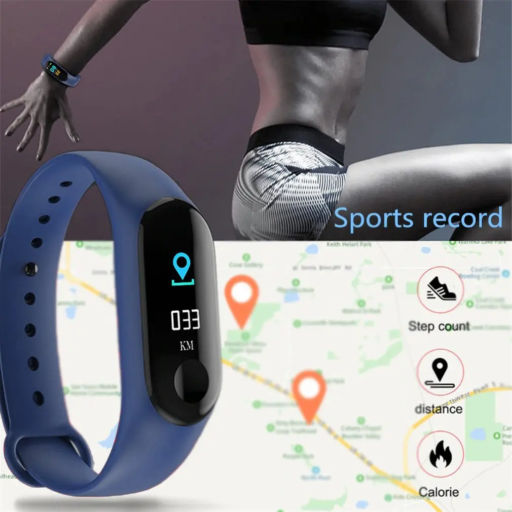 

M3plus smart bracelet heart rate pedometer call reminder message push Neutral Silica gel Waterproof Sleep monitoring