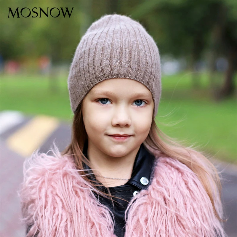 Зимние шапки для детей теплые из смешанных кроличьей шерсти новый дизайн Детские
