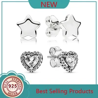 genuine 925 sterling silver pan earring knotted hearts emotional bonds earrings for women wedding gift fashion jewelry