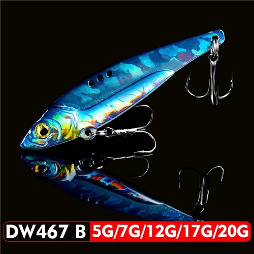 colorB 1pc VIB Lure 3D Eyes Pencil 5g 7g 12g 17g 20g Balancer Spoon Spinner Painting Fishing Lure Hard Bait Fishing Tackle Treble Hook - Цвет: colorB