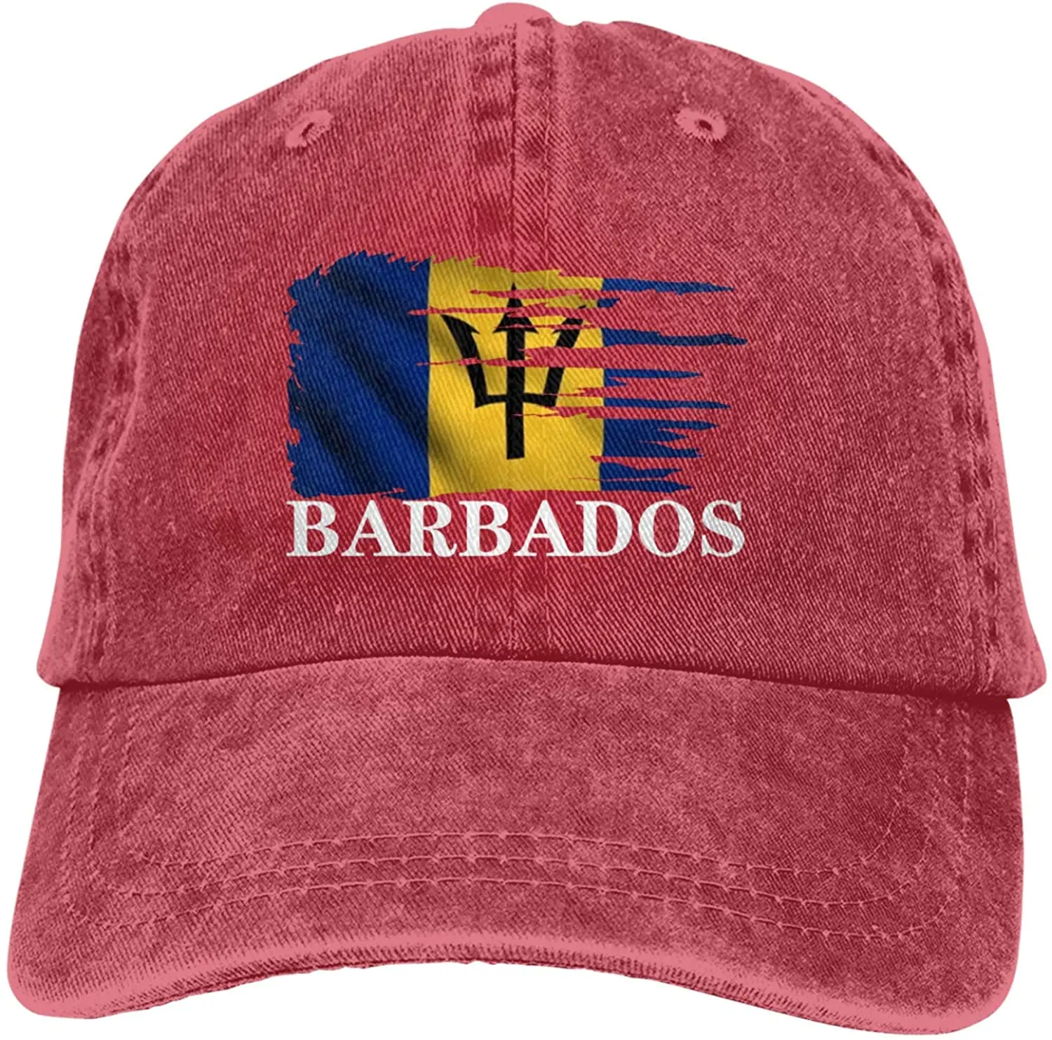 

Barbados Flag Sports Denim Cap Adjustable Unisex Plain Baseball Cowboy Snapback Hat