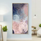 Картина с абстрактным изображением голубого и розового цветов на холсте, современный плакат, серая Настенная картина для гостиной, большая Настенная картина, Современное украшение для дома