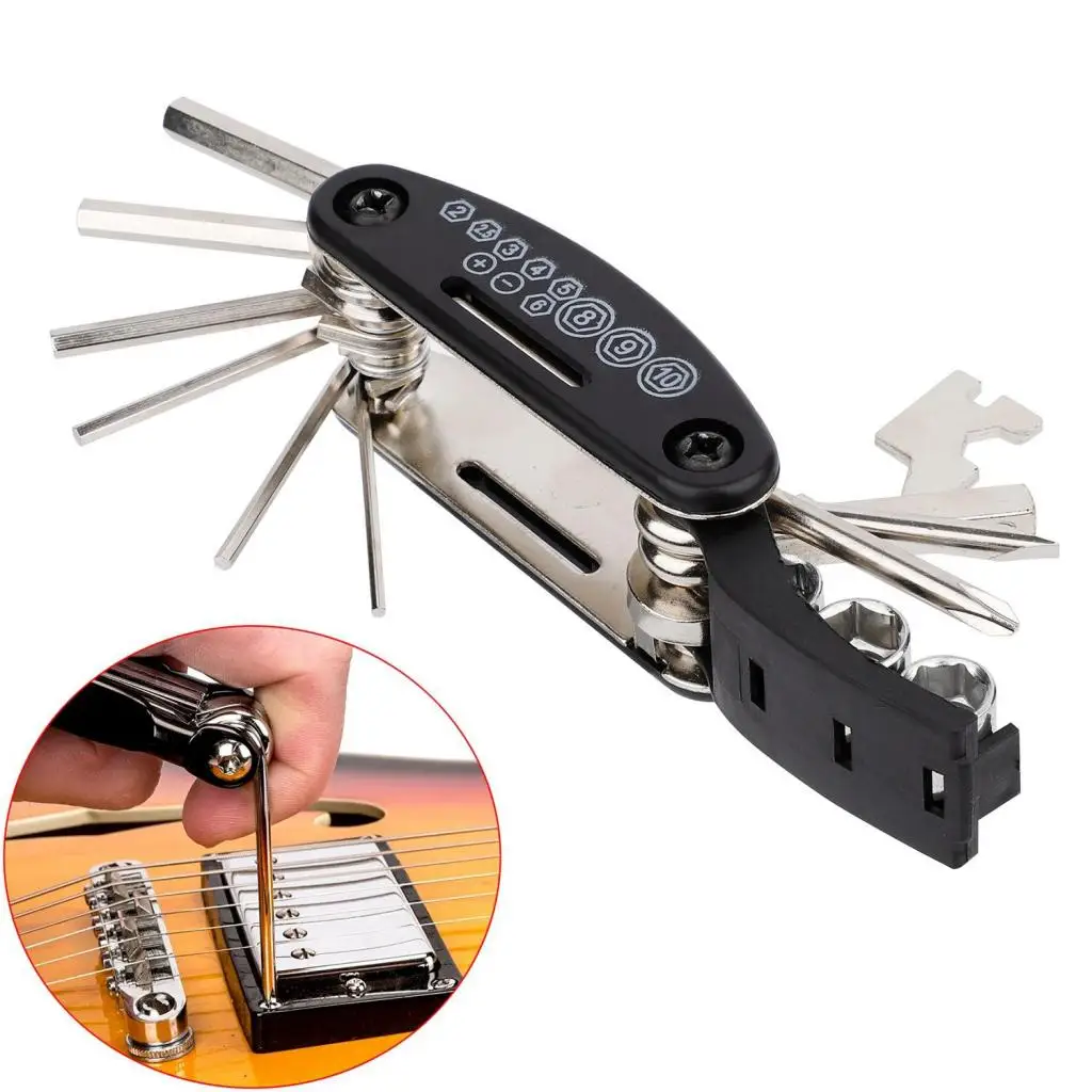 

Guitar Bass Metric Hex Keys (2mm, 2.5mm, 3mm, 4mm, 5mm, 6mm), Wrench Repair Tool Set Kit