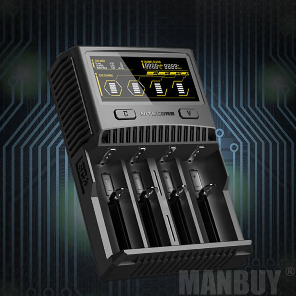 2020 NITECORE SC4 интеллектуальная Быстрая зарядка превосходное зарядное устройство с