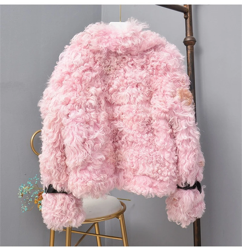 Pudi TX307701 женская зимняя куртка с натуральным овечьим мехом для отдыха многоцветное пальто Женская модная Натуральная меховая шуба верхняя одежда