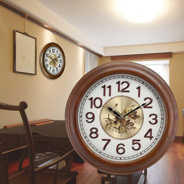 

Large Nordic Wall Clock Retro Wooden Bedroom Mute Wall Clock Living Room Reloj De Pared Gift Idea Home Decoration DD45WC