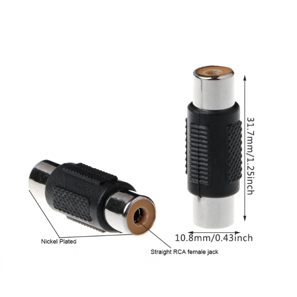 

5/10PCS For AV RCA Audio Video Female To Female Jack Coupler Adapter Connector For RCA/PHONO FEMALE/SOCKET COUPLER EXTENSION