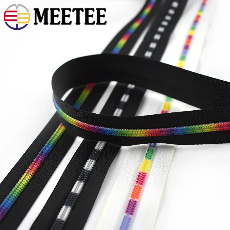 4/8 метров 5 # цветные зубья нейлоновая молния Черная пластиковая катушка для шитья