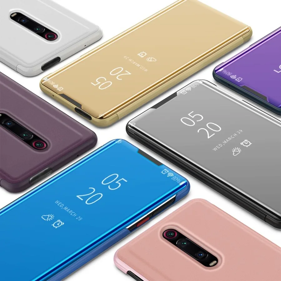 Умный зеркальный флип чехол для Xiaomi Redmi Note 7 8 5 6 Pro для Redmi 8A 7A 6A 5A 5 Plus Pro Note 4X K20 9T Pro S2 Y2 Y3 Go