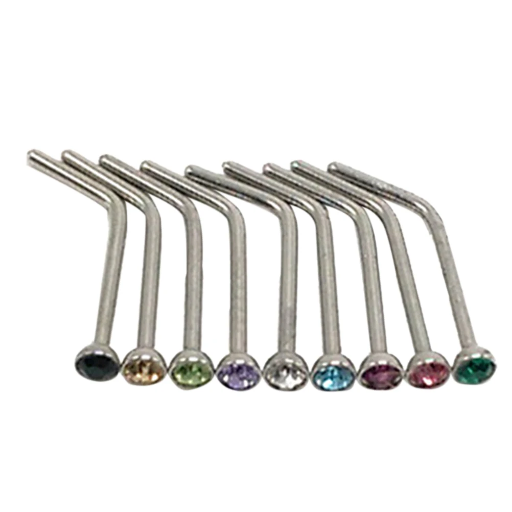 10 шт. горный хрусталь нержавеющая сталь винт кольцо в нос расширитель для