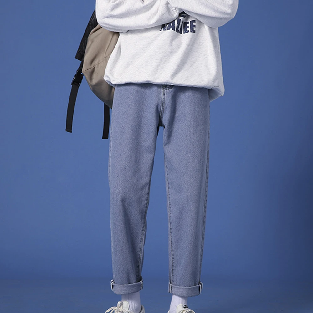 Men Denim Jeans Pants Casual Trousers Men's Slim Fit Long Pants Male Black Pencil Trousers Streetwear