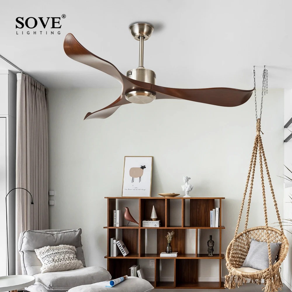 Sove современный Потолочные вентиляторы без света Дистанционное управление белый