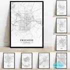 ZT837 Новая дорожная карта мира Enschede Deventer Nordic картина, печатный плакат холст для гостиной Настенная картина винтажный домашний декор
