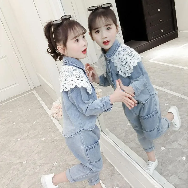

2020 Girls Spring Autumn Casual Plaid Vest + Shirt + Pants Three-piece Set