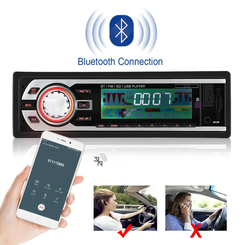 Авторадио 1 Din Bluetooth автомобильное радио SD 24 В mp3-плеер авто аудио автомобильный аудио плеер 1 DIN автомагнитолы наборы стерео Карро автомотив
