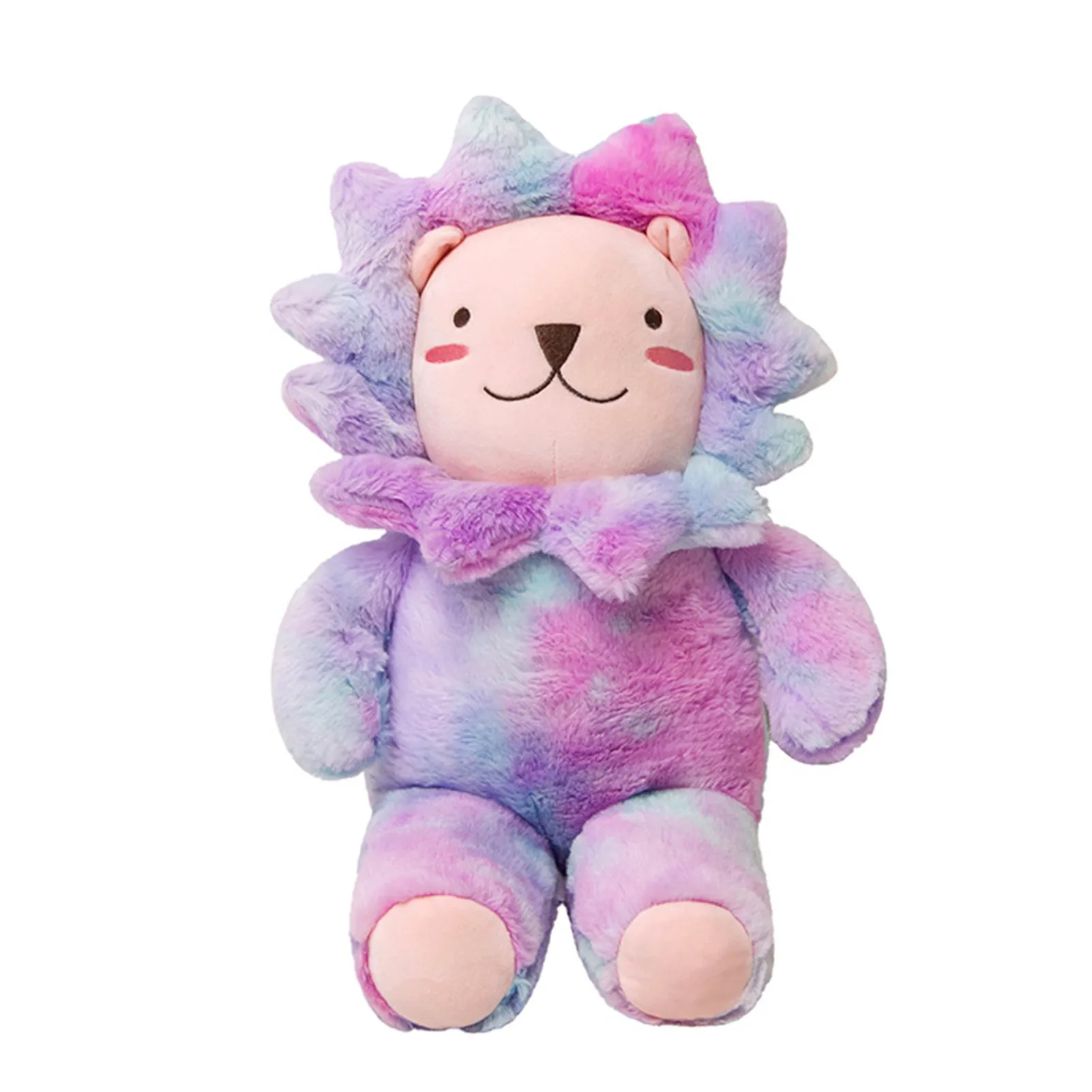 

50cm Lion Plush Toy Tie-dyed Doll Creative Stuffed Pillow Children Gift Home Decor PP Cotton Forest Animals Short Plush Doll