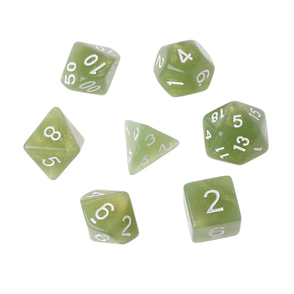 7 шт. мерцание многогранные кубики для Дракон Pathfinder D20 D12 2xD10 D8 D6 D4|Кубики| |