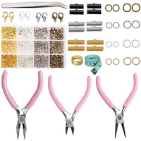 lmdz jewelry making repair kit with jewelry jump rings lobster clasps 3 pieces jewelry pliers soft tape measure brass jump ring