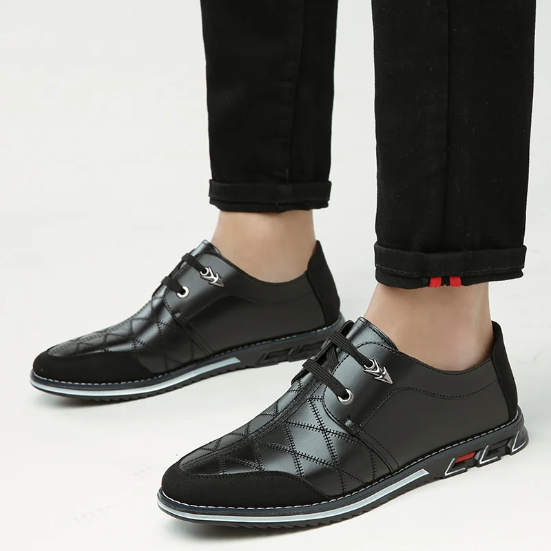 EMOWASE Big Size 38-46 Men Genuine Leather Shoes Blue Real Loafers Mens Moccasins Italian Designer | Обувь