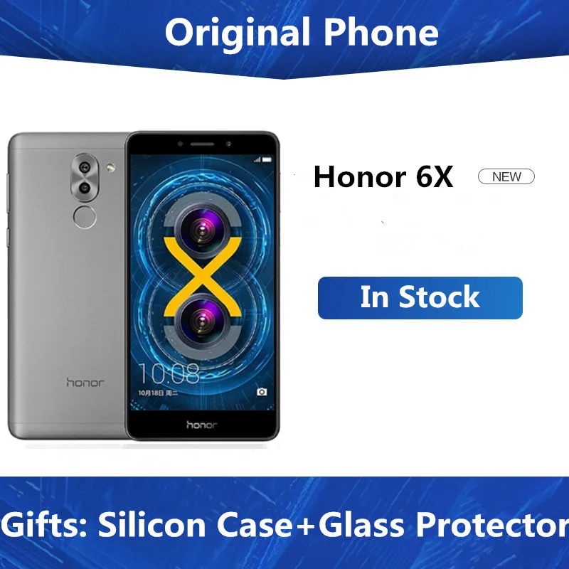Honor 6X GR5 4G LTE мобильный телефон Kirin 955 Android 6,0 5," FHD 1920X1080 4 Гб ram 64 Гб rom отпечаток пальца 3340 мАч