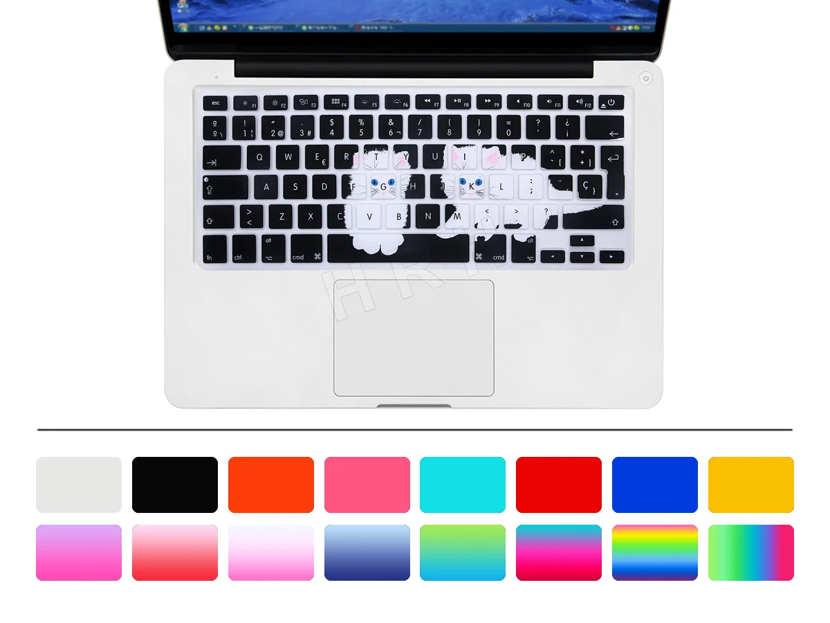 Защитный чехол для клавиатуры HRH ESP силиконовый с испанскими животными Macbook Air Pro 13