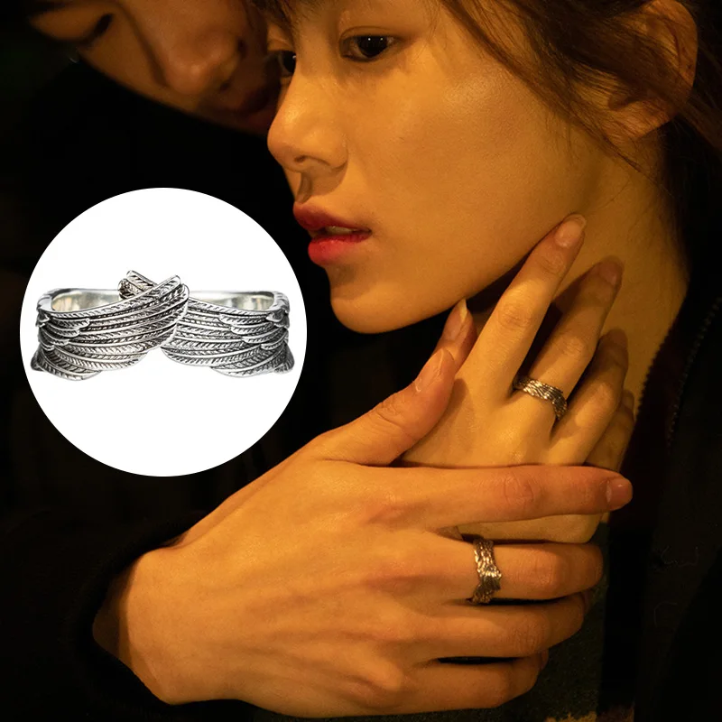 

Retro punk style wings open ring nightclub hip-hop rock dance party electronic syllable multifunctional gift wholesale