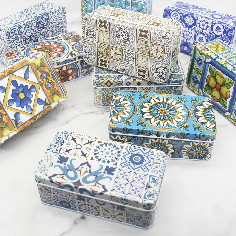 Жестяная коробка для конфет с крышкой 1 шт. прямоугольная 11 5x7x4 см|Коробки и ящики