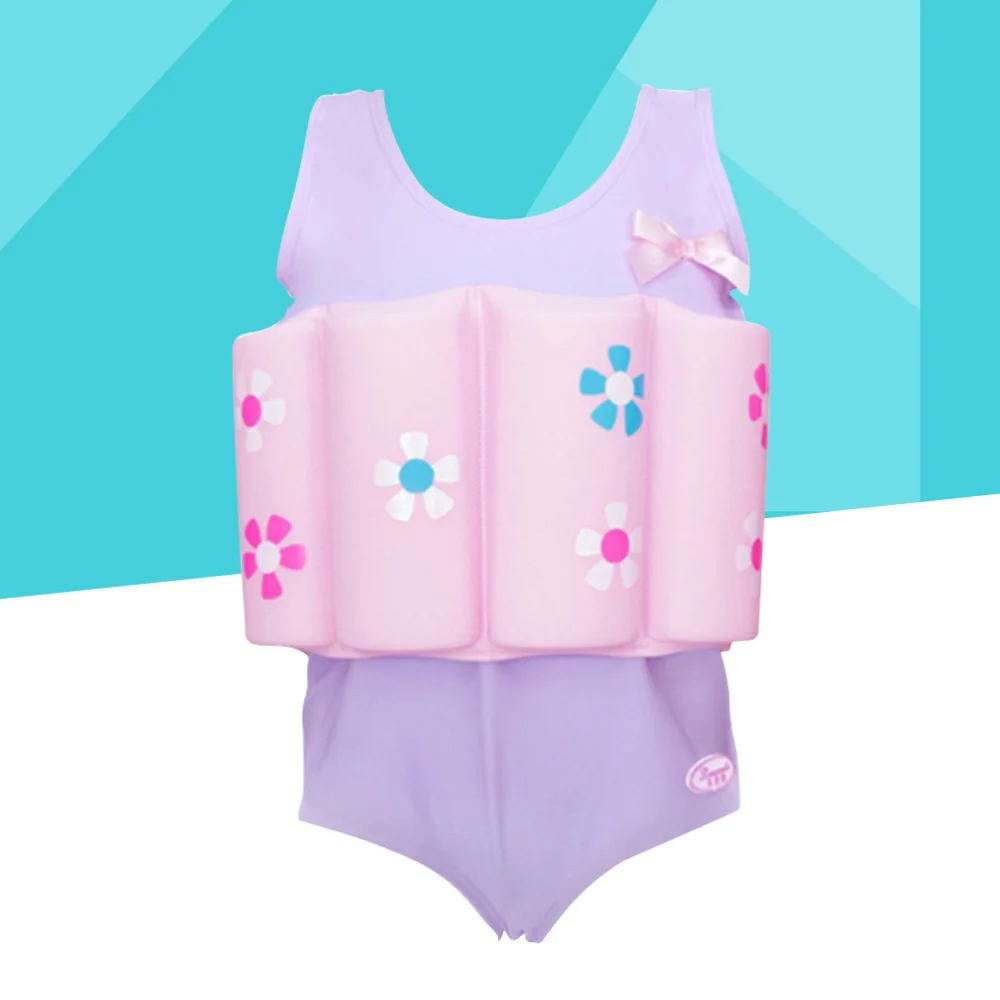 

Floral Pattern Float Suit Toddler Swimsuit Kids Swim Training Aid Vest Suit with Removable Buoyancy Float for Toddler Gir