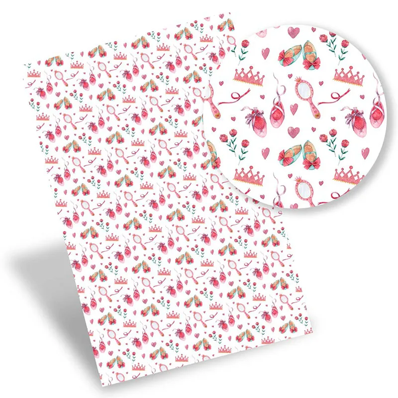 

Synthetic Leather Faux Leather Sheets Ballet Shoes Printed Vinyl Fabric Bows Making Material DIY Handbags 22*30cm/A4 0.8mm 1pc