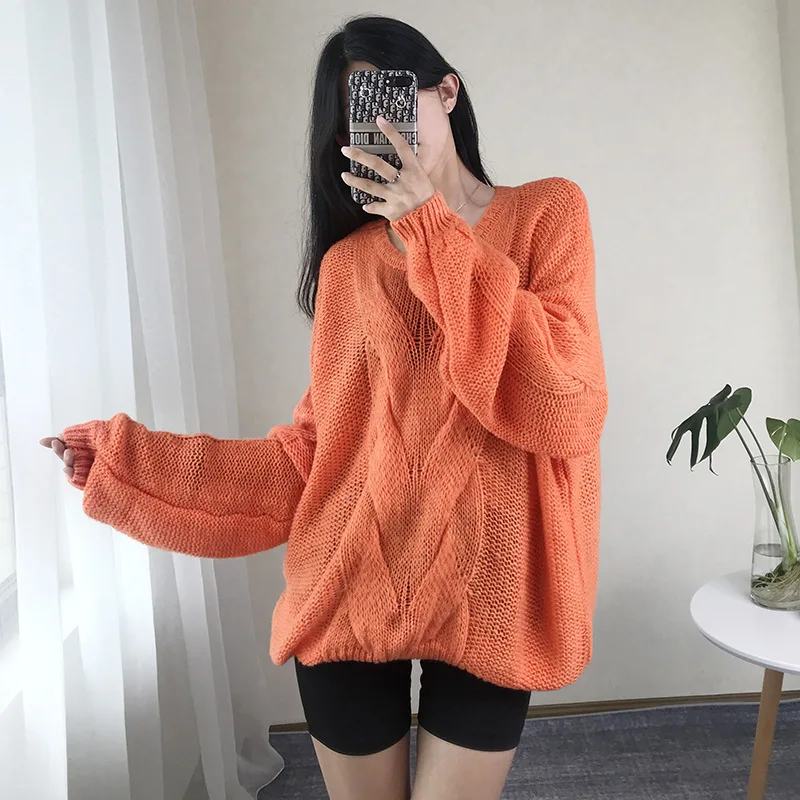 KALENMOS Women Sweater O Neck Lantern Sleeves Pullover Ladies Autumn Winter Knitted Clothes Female Loose New Tops | Женская одежда