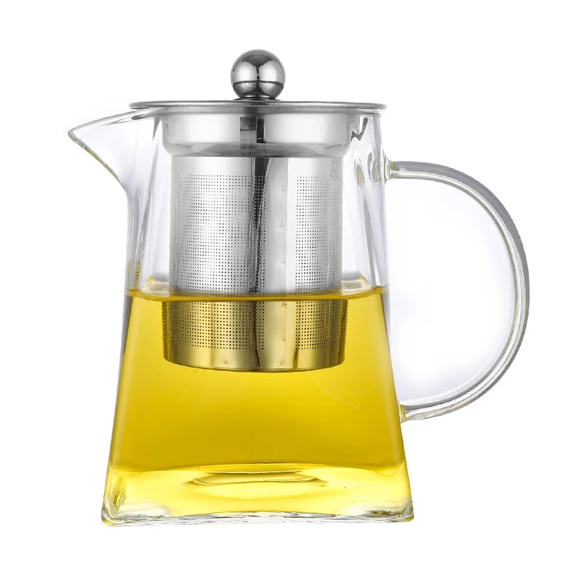 

Square Stainless Steel Strainer Heat-resistant Glass Teapot Thickened Large Capacity Teapot Set