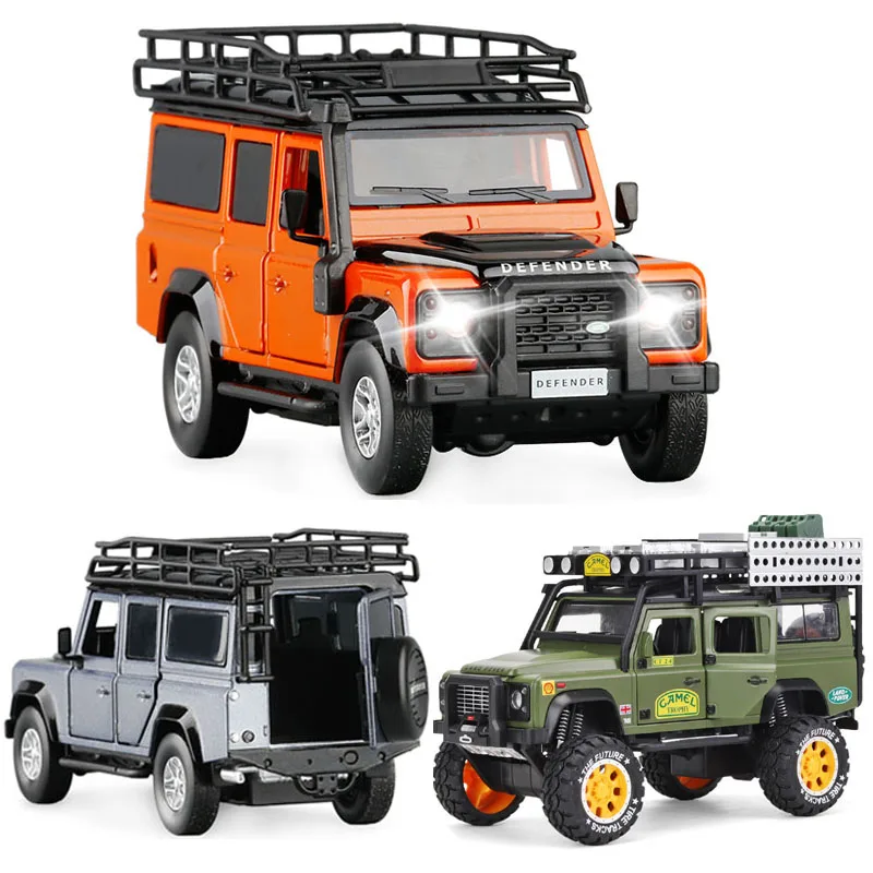 

1:32 1:28 Land-Rover DEFENDER SUV die cast Alloy cars model Sound and Light Back Children Toy Collection Free Shipping