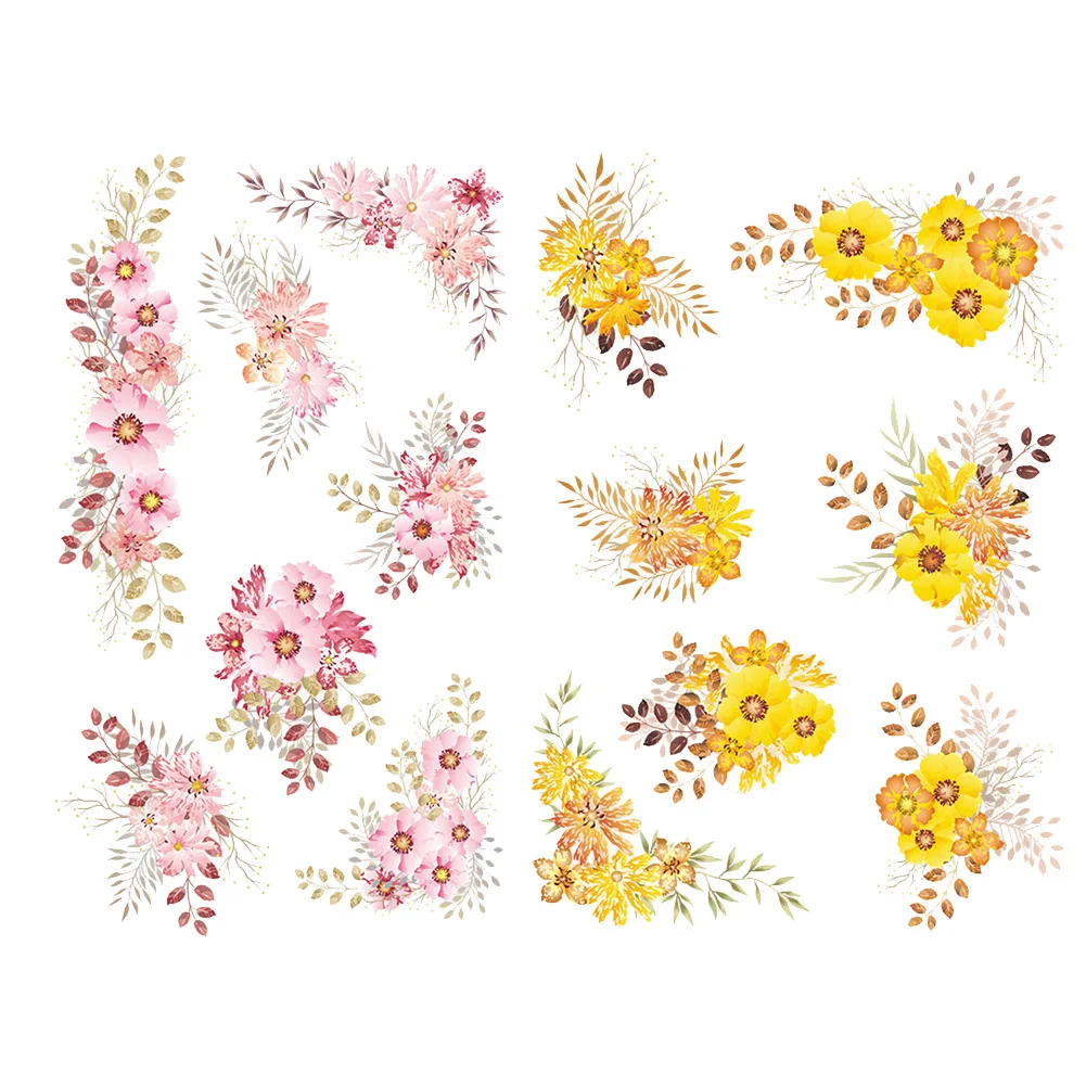 

Beautiful Flower Cluster Wall Sticker Living Room Bedroom Background Decoration Wallpaper For Home Art Decals Beautify Stickers