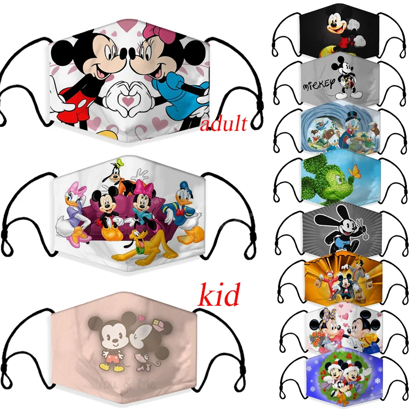 Ротовая маска Disney с Микки и Минни женские детские маски для лица регулируемая