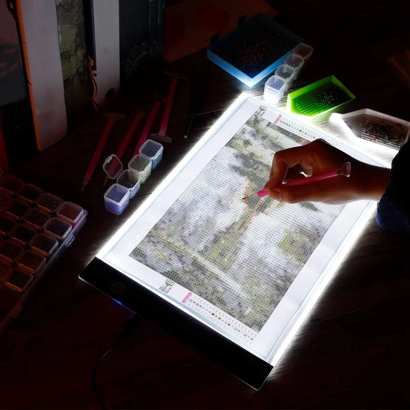 59PCS Diamond Painting A4 LED Light Pad Kit DIY Dimmable Board Pads For Drill 5D | Дом и сад