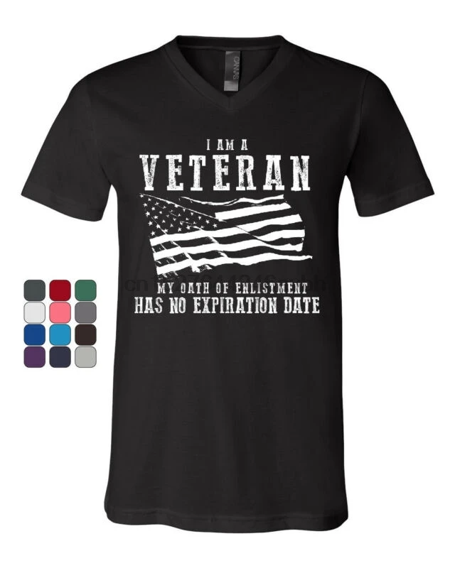 

I Am A VETERAN V-Neck T-Shirt My Oath Has No Expiration Date Tee