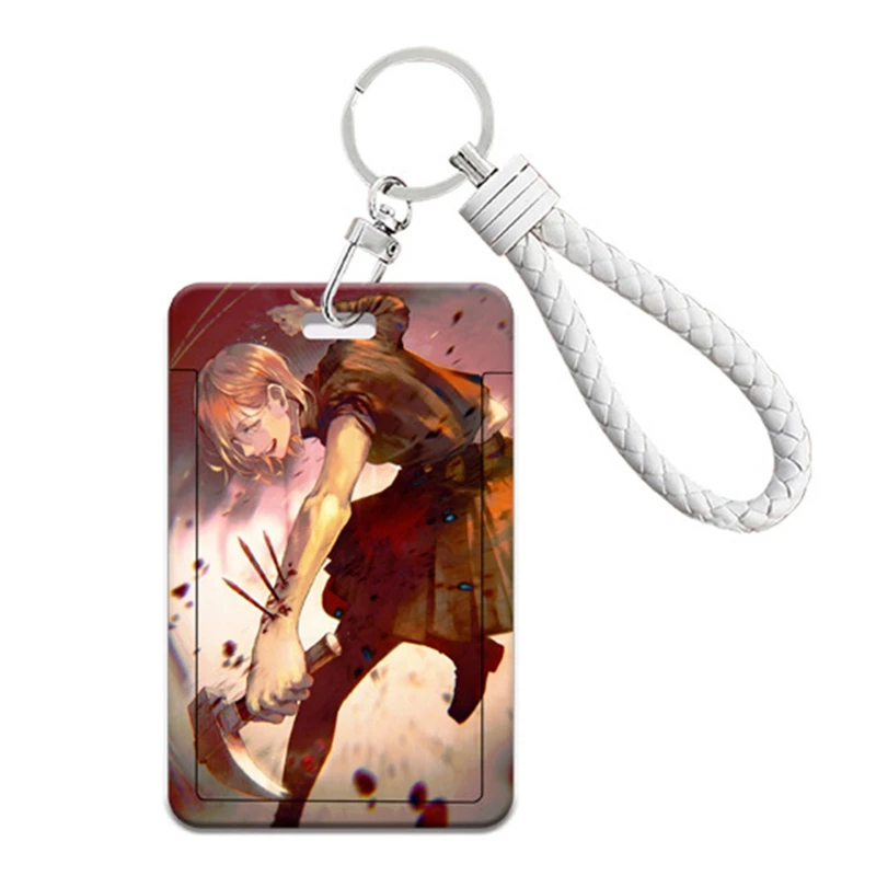

Anime Jujutsu Kaisen Plastic Bus Bank Card Holder Student Keychain ID Card Delicate Protective Case Cover with Rope