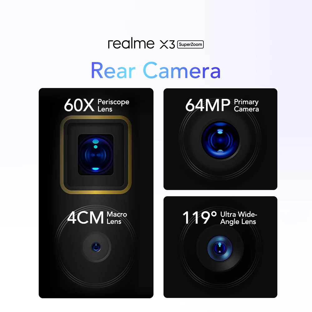Смартфон realme X3 с суперувеличением 8 ГБ 128 60X Snapdragon 855 + 120 Гц экран 3 0 дюйма зарядное