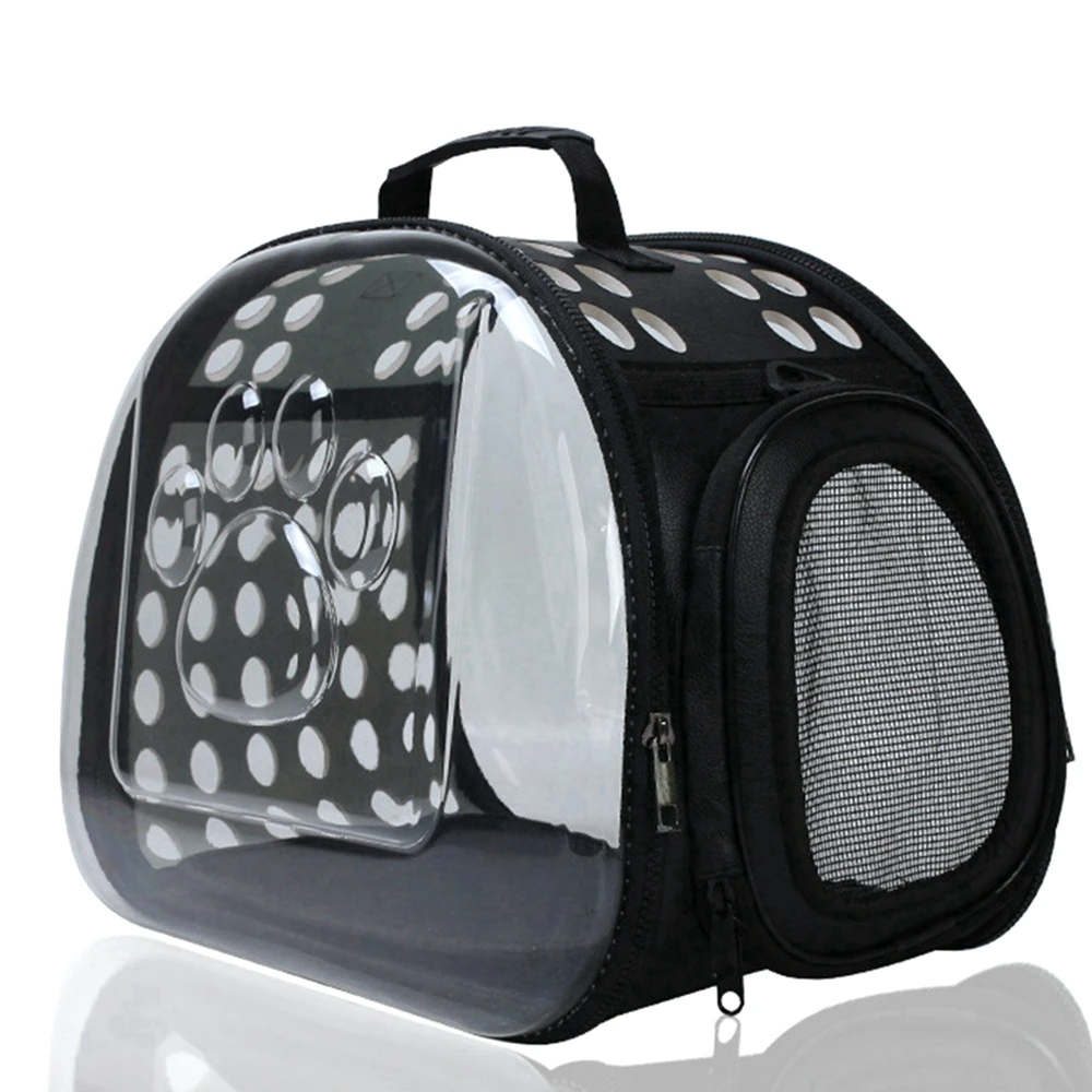 Прозрачная пластиковая переноска для собак переносная Складная кошек дышащая