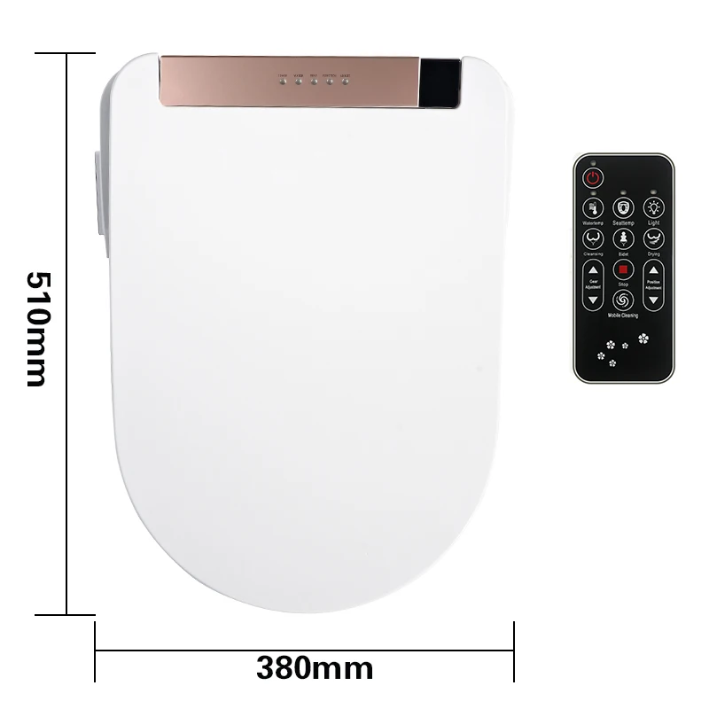 

Smart Toilet Seat Cover Electronic Heated Seat Warm Air Dryer Rose Gold WC Intelligent Led Light Toilet Seat Cover