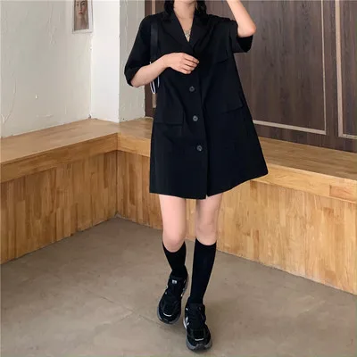 Show thin double-breasted suit dress summer 2020 new loose show thin temperament Yamamoto suit dress cool