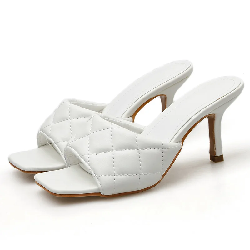 Летние женские босоножки Пикантные на высоком каблуке с квадратным носком и