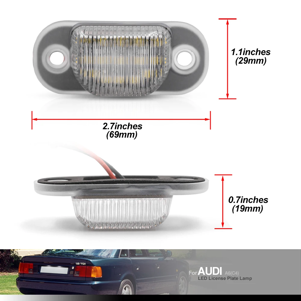 2 шт. светодиодный ные лампы для номерного знака Audi 80 B4 91-95 Cabridet (тип 8g) 91-00 100 C4 90-94 A6