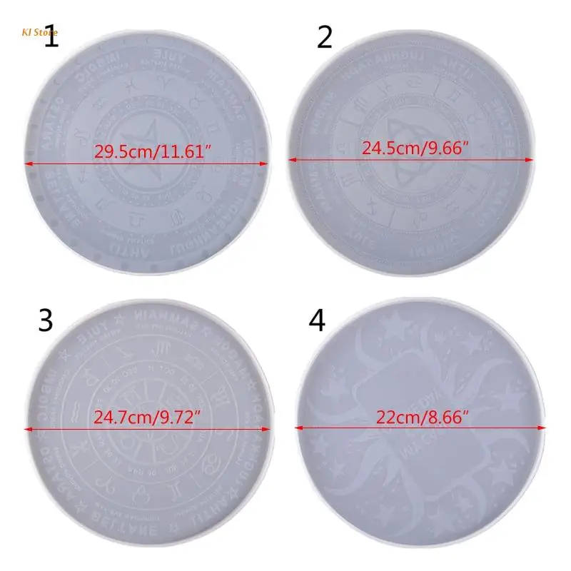 

4Pcs Astrology Board Resin Mold Sun Moon Star Tarot Card Tray Mold Witchcraft